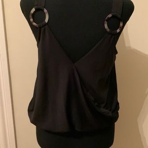 MERAKI Cute Black Tank w/banded waist. SZ MED EUC